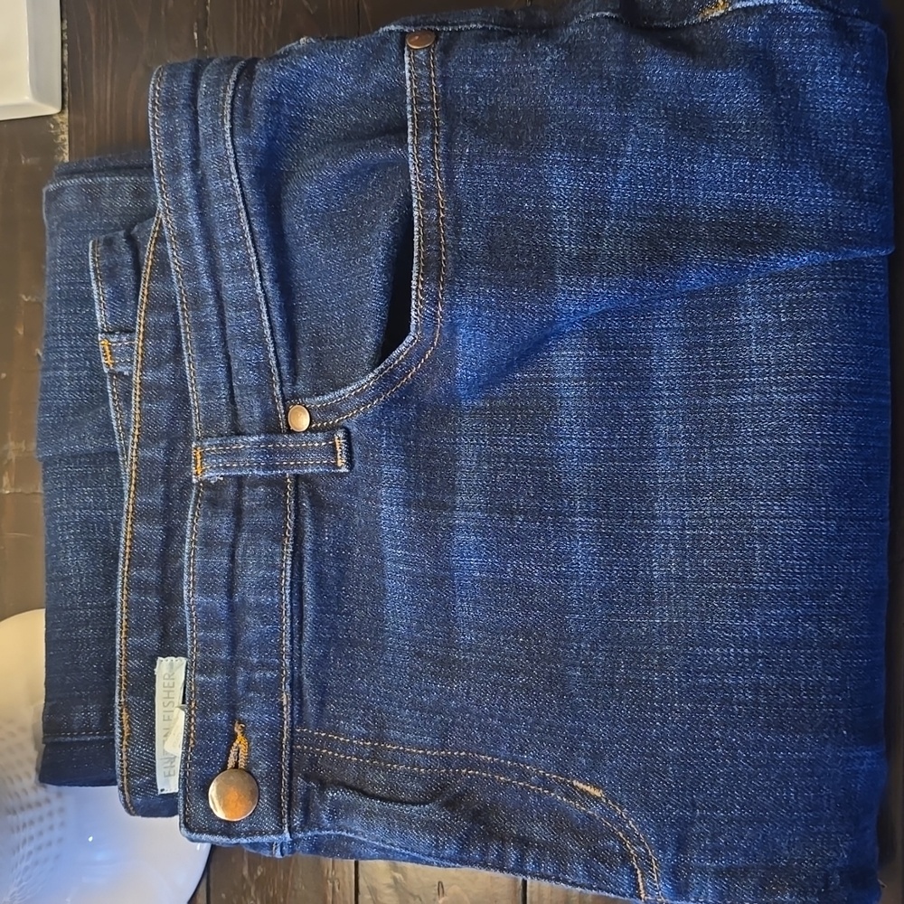 Eileen Fisher Dark Blue Straight Leg Jeans
